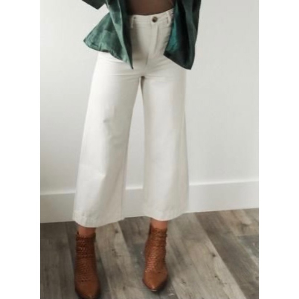 NWOT Maxwell Cropped High-Waisted White Pants